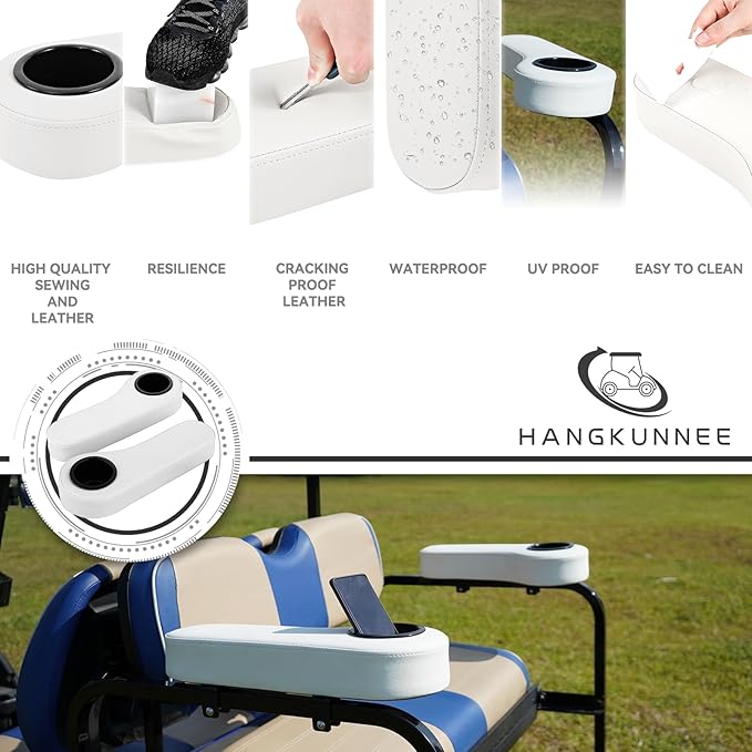 Golf Cart Armrest with Cup Holder for Rear Seat kit