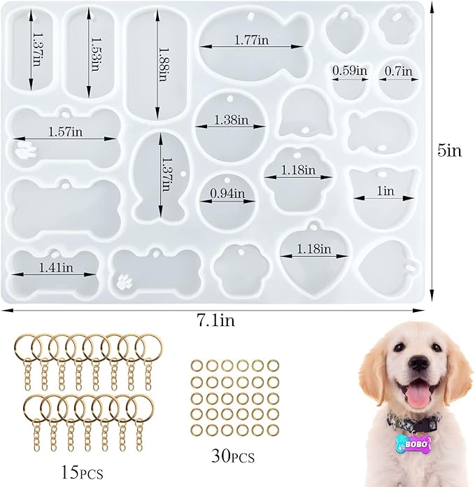 Actvty Pet Tag Resin Mold Silicone, Dog Tag Molds - Image 2