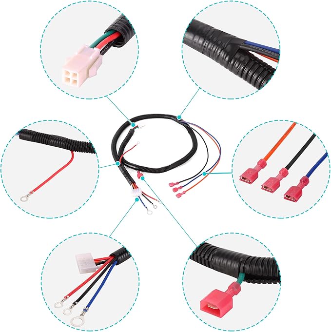 10L0L Golf Cart Wire Harness fit 36 Volt EZGO Electric TXT/Medalist DCS Models 1994 UP, OEM# 73040G01, 73040-G01