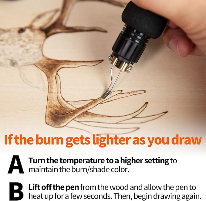 YIHUA 939-II Wood Burning Kit Station Pyrography Pen 250~750℃/482~1382℉ - Image 2