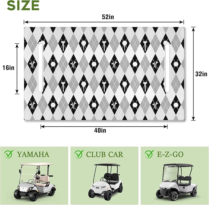 Golf Cart Seat Covers Club Car Golf Cart Accessories for Men Women Golf Carts Seat Towel Blanket 2-Seat Golf Cart Decorations