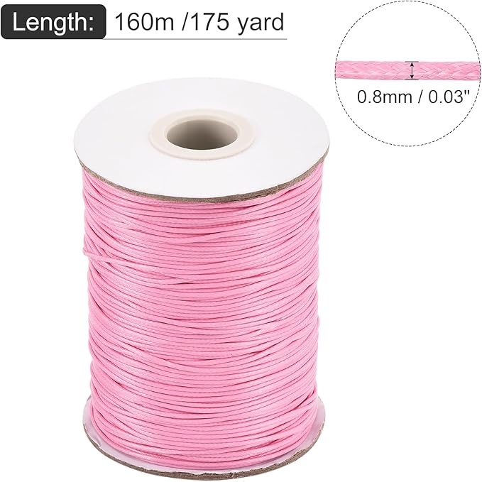MECCANIXITY Waxed Cord 0.8mm Waxed Polyester Cord 175 Yard Wax String - Image 2