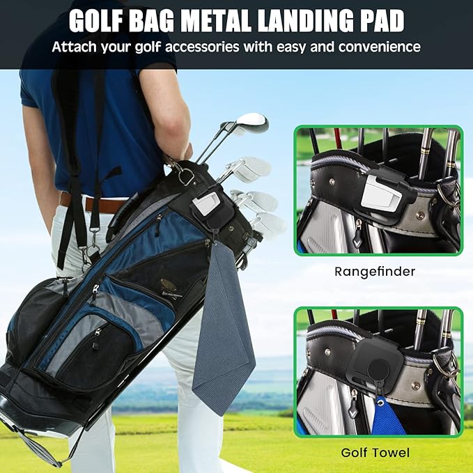 Golf Bag Magnetic Clip, Metal Clip for Golf Bags, Magnetic Golf Towels, Magnetic Rangefinder Strap, Magnetic Golf Bag Accessories for Ultimate Personal Golfer, Golf Gifts for Golfing-Essential