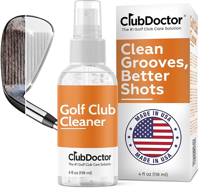 Club Doctor Golf Club Cleaner Spray, Club Cleaning Solution Removes Dirt from Grooves, Increase Spin and Improve Ball Flight, Fits into Bag for Convenience - 4 oz