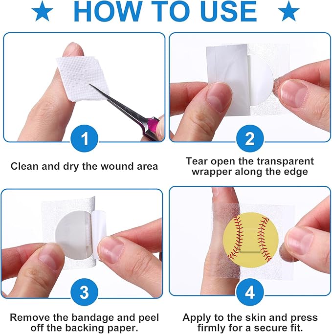 100 Pack Softball Bandages 1 Inch Round Softball Shape Dot Sports Adhesive Bandages for Small Wounds Scrapes First Aid Supplies for Athletes