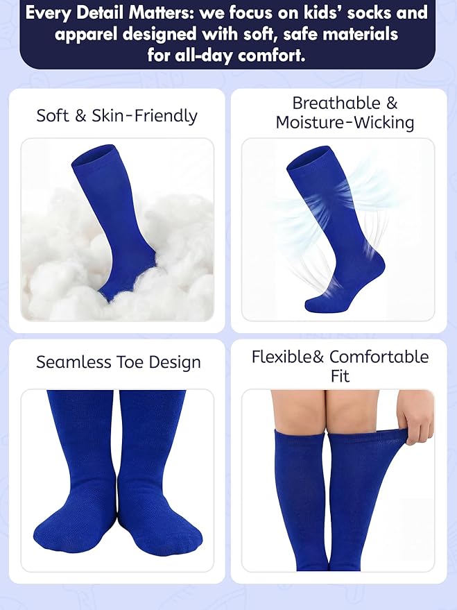 American Trends Kids Toddler Soccer Socks Youth Baseball Softball Football Socks Knee High Accessories for Girls