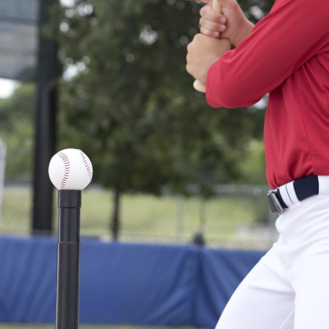 Champion Sports Deluxe Batting Tee – Adjustable Rubber Baseball & Softball Tee on Home Plate, Multiple Styles