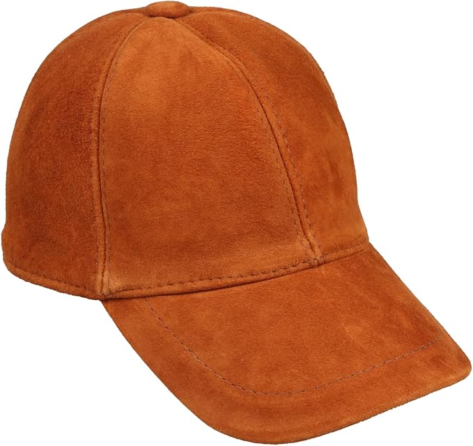 Suede Leather Baseball Cap – Unstructured 6 Panel Adjustable Strapback Hat for Men & Women