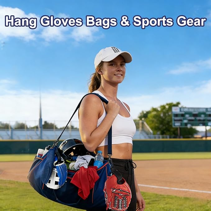 Adjustable Baseball Glove Clip 2 Pcs Premium Holder for Bag with Hanging Loops Sports Training Gear Protection Accessory Strap Travel Accessories for Drying Baseball Glove Accessories Coach Gifts