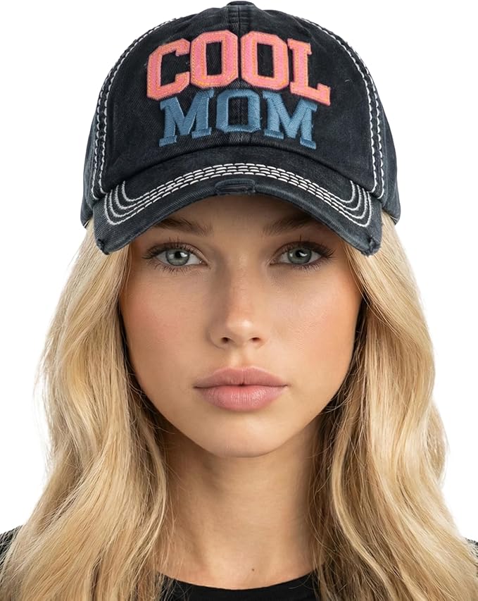 Funky Junque Distressed Vintage Baseball Cap - Embroidered Patch Women's Hat - Holiday, Lifestyle & Patriotic Designs