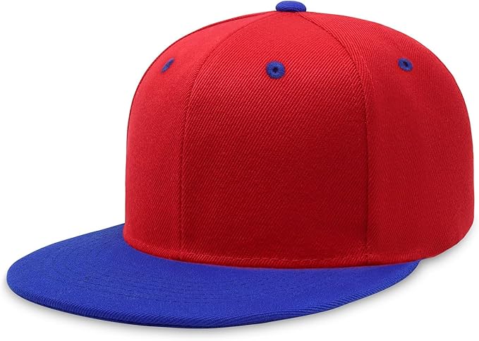 CHOK.LIDS Flat Bill Visor Classic Snapback Hat Blank Adjustable Brim High Top End Trendy Color Style Plain Tone Baseball Cap