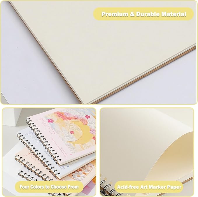 Pink CoverSketchbook 8 x 11.5, Drawing Book 90 Pages Drawing Paper - Image 3