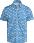 HUURAY Funny Golf Polos for Men Funny Print Short Sleeve Shirts Quick Dry Polo Shirts Hawaiian Shirt Performance Golf Outfits