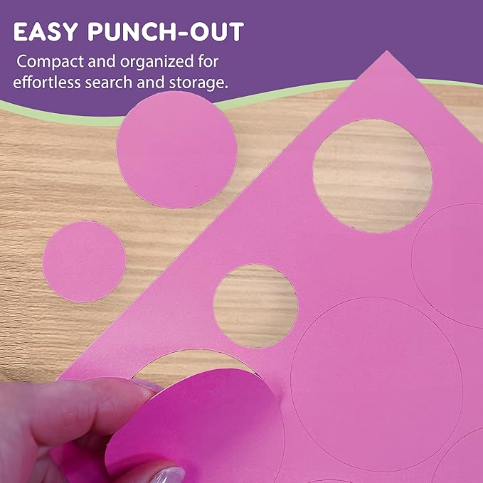 Basic Shapes 1: Circles, 676 Pieces US Made Card Stock Punch Out Geometric - Image 7
