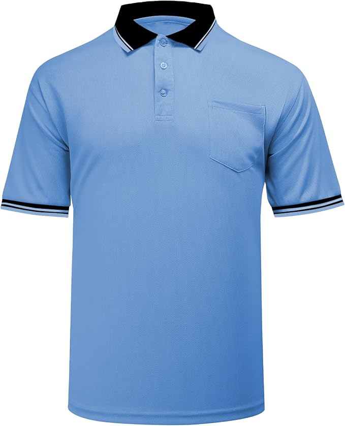 redgino Men's Baseball Softball Umpire Shirt Short Sleeve Polo Ref Jersey Referee Gear - Sized for Chest Protector