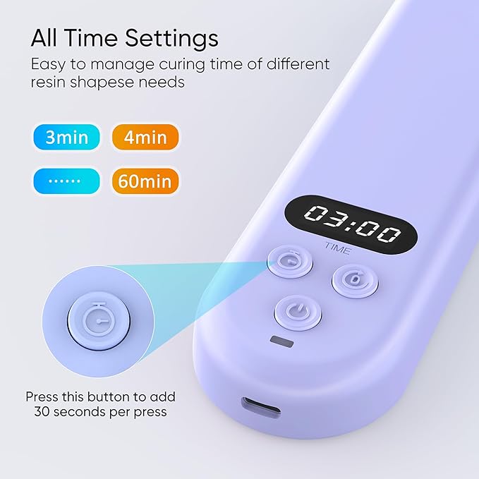 PPESULK Cordless UV Light for Resin Curing, 3000mAh Rechargeable Fast UV Light - Image 3