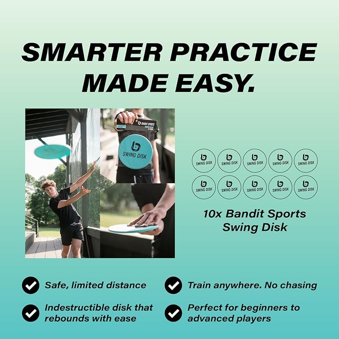 Bandit Sports Swing Disk Baseball Swing Trainer, Baseball Hitting Trainer Disks for Improving Baseball Swing, Baseball Training Equipment to Analyze Swing and Improve Batting Mechanics