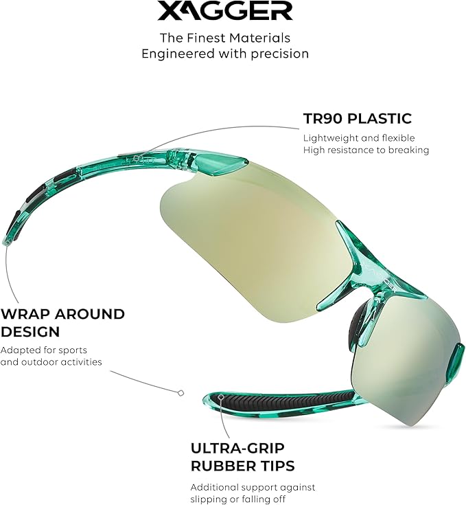 Xagger Kids Youth Polarized Sports Sunglasses for Boys Girls Baseball Softball Glasses TR90 Frame
