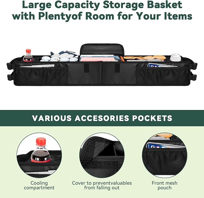 Grekos Golf Cart Inner Storage Tray, Upgraded 1680D Golf Cart Front Storage Basket