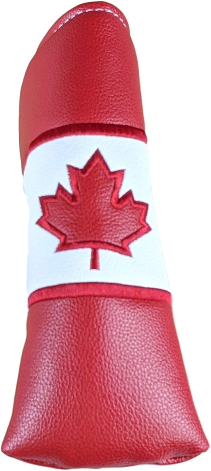Foretra Driver Headcover Golf Club Covers Blade Mallet Putter Cover Alignment Stick Holder Hybrid Fairway Wood Head Cover Canada Flag Style Novelty Golf Accessories for Most Brands
