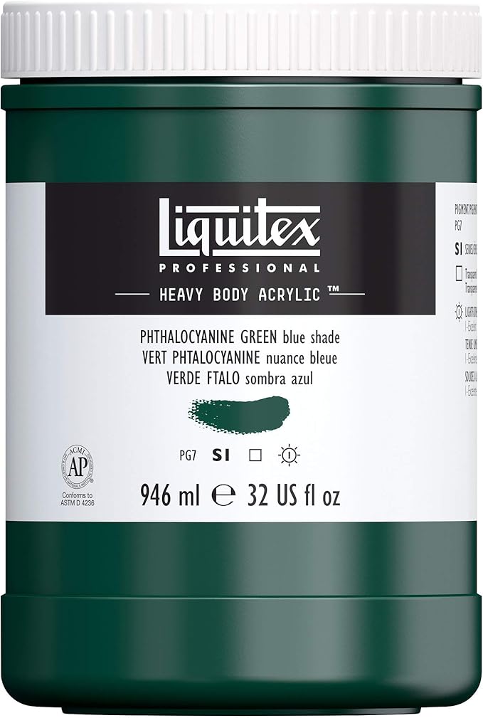 Liquitex Professional Heavy Body Acrylic Paint, 32-oz Pot, Phthalocyanine Green by Liquitex