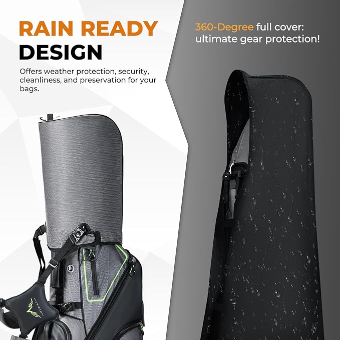 UNIHIMAL 14 Way Dividers Golf Stand Bag Lightweight, Golf Bag for Men Women with Multiple Pockets, Dual Strap and Rain Cover Hood