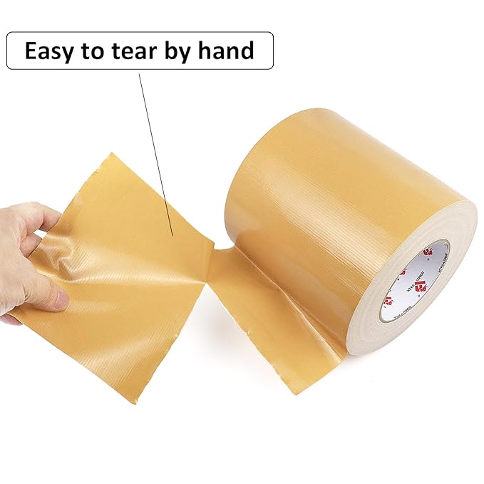BOMEI PACK 6" Tan Beige Duct Tape 6 Inch, Heavy Duty Light Brown Wide Roll Tape - Image 4
