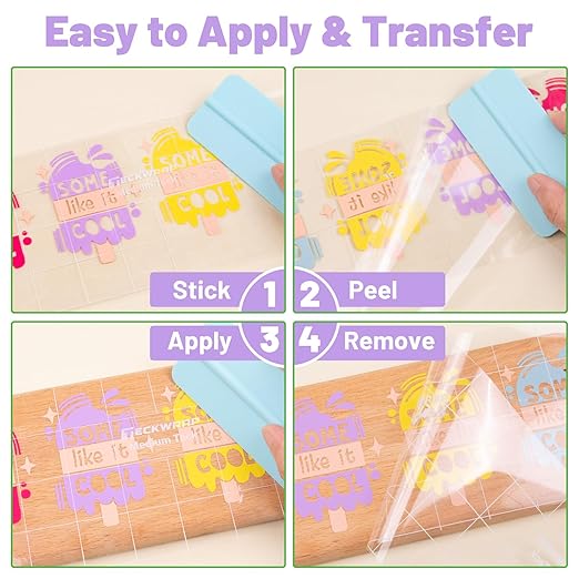 TECKWRAP Clear Transfer Tape for Vinyl -12INCH x 10 FT, Printable HTV, DIY - Image 7