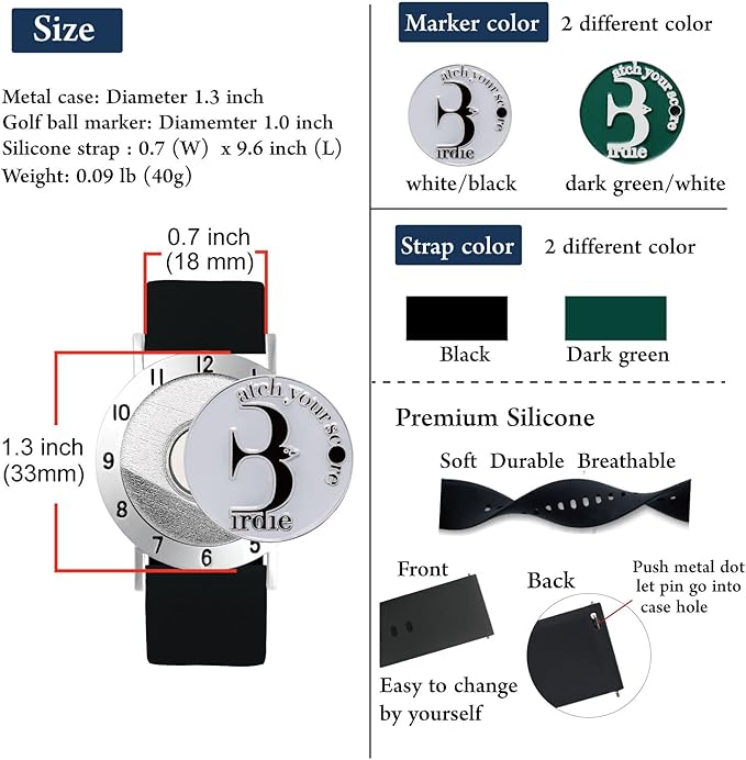 Golf Ball Marker with Golf Stroke Counter Bracelet, Birdie Ball Marker, Golf Accessories for Men and Women, Golf Gifts for Men and Women
