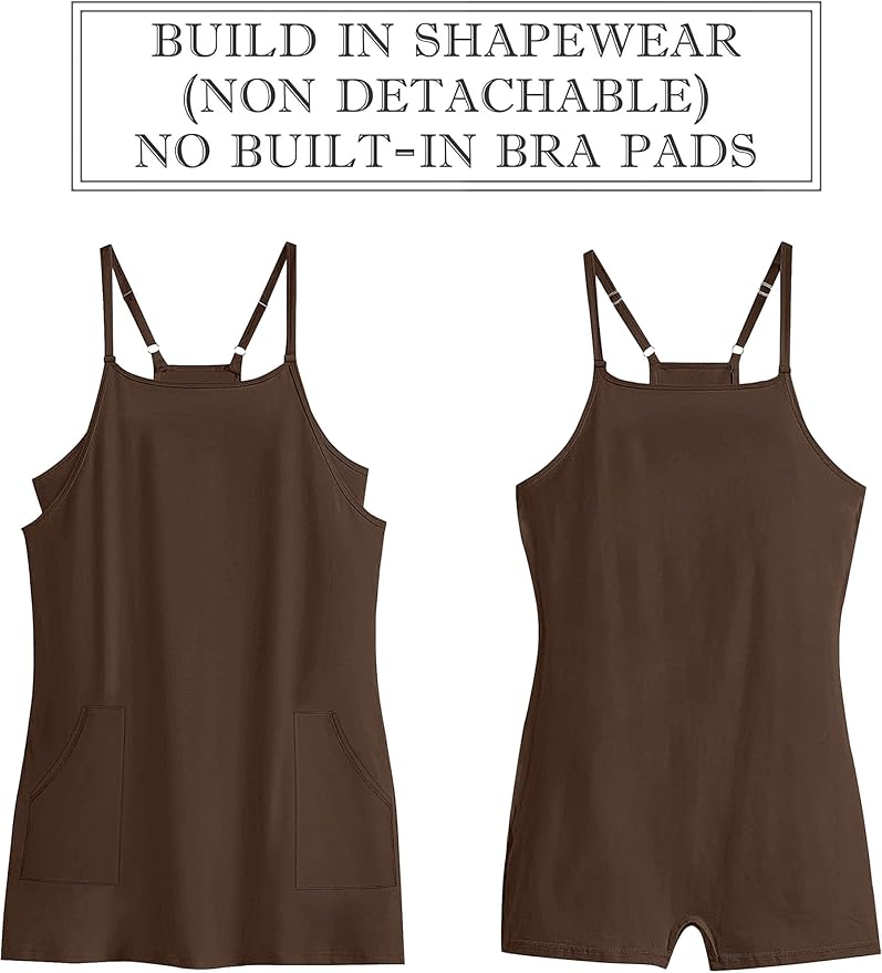 ANRABESS Women Summer Dress 2026 Beach Vacation Outfits Tennis Athletic Workout Romper Dress Built in Shorts Travel Clothes