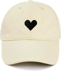 Zando 2026 Trendy Heart Baseball Caps for Women Men Girls Dad Adjustable Cute Cotton Trucker Hat for Casual Travel Sports