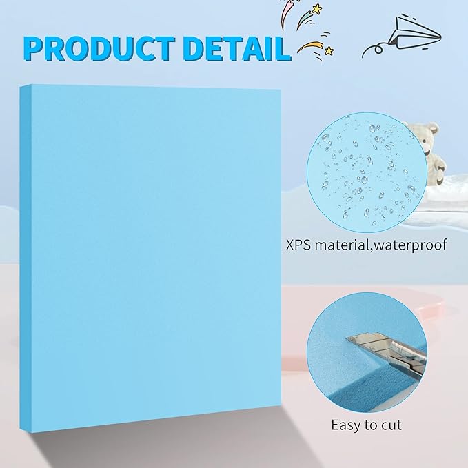 LuckyFoam Blue 10 Pack 15x12x0.79 inch Foam Sheets 0.79 Inch Thick Polystyrene - Image 4