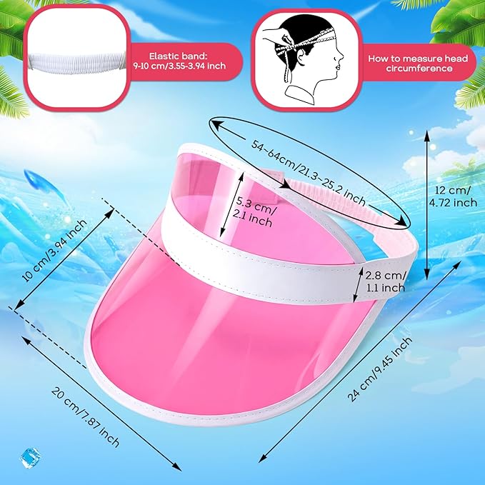 Tarpop Poker Visors Hats Bulk Casino Bingo Visor Casino Dealer Clear Plastic Sun Golf Hats for Women Men