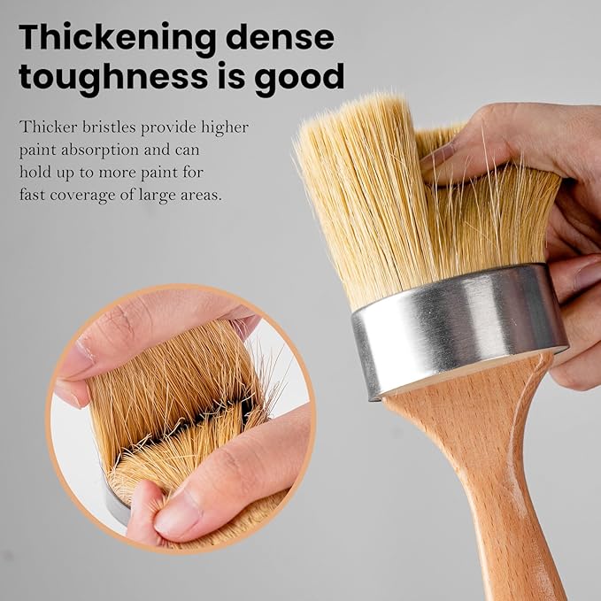 Chalk Paint Brush, Wax Paint Brush Set of 5, Wax Brushes and Chalk Paint - Image 5