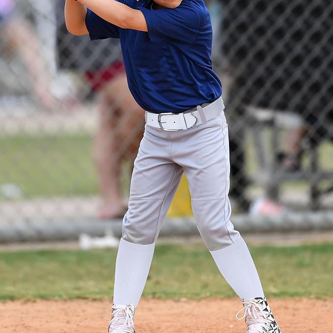 Dxhycc Youth Baseball Socks and Belt Combo Set Softball Baseball Socks and Elastic Waist Belt for Youth Boys Girls