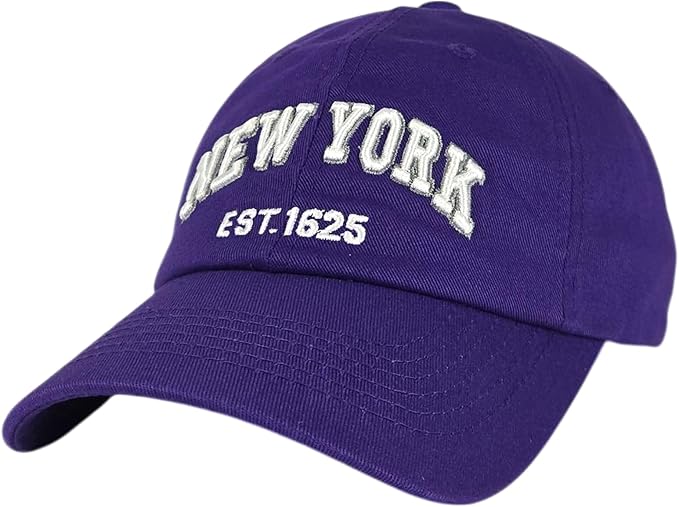 Elidan NY Dad Hat New York EST.1625 Cotton Cap, Adjust Buckle Strap, Unstructured Low-Profile NY Baseball Cap for Men & Women