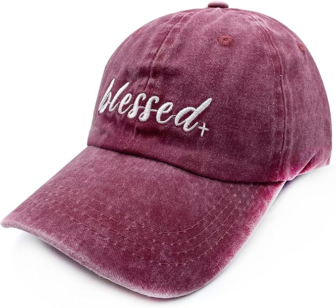Waldeal Women's Embroidered Dad Hat, Adjustable Vintage Washed Cotton Baseball Cap for Men