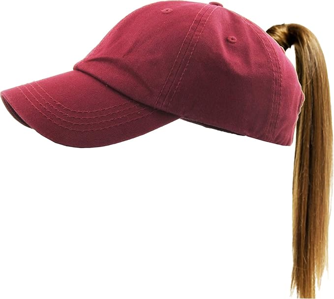 Classic Plain Ponytail Messy High Bun Headwear Adjustable Cotton Trucker Mesh Glitter Hat Baseball Cap