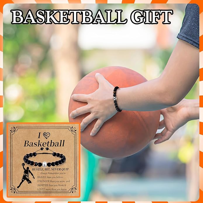 12 Set Sport Adjustable Beaded Bracelets Gifts Football Softball Soccer Volleyball Golf Basketball Hockey Bracelets for Women Men Adjustable Beaded Accessories