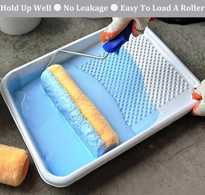 11-Pack 9 inch Disposable Plastic Paint Roller Tray -Come Up - Image 7