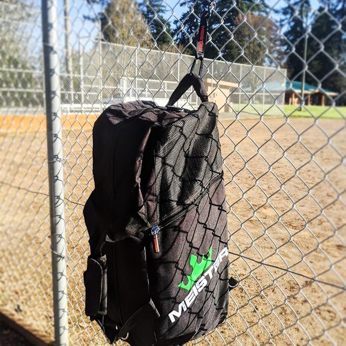 Meister Hang-Tough Fence Hooks for Baseball, Softball, Tennis & Camping (Pair)