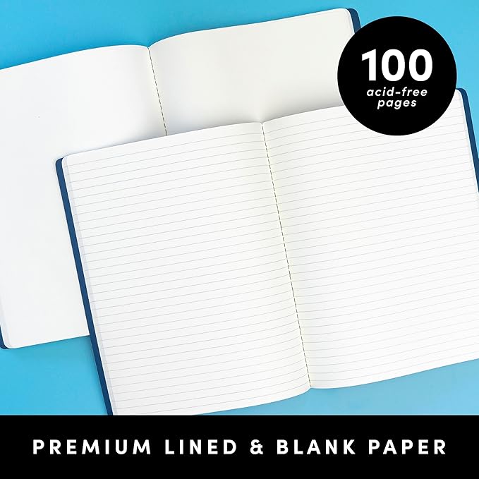 PAPERAGE Soft Cover Lined Journal Notebook, 2 Pack, 100 Pages, Large 7.5 inches - Image 3