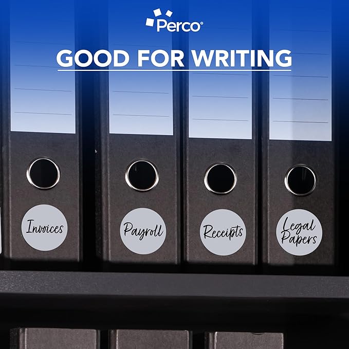 Perco Silver 3-Inch Round Circle Dot Sticker Labels - Image 6