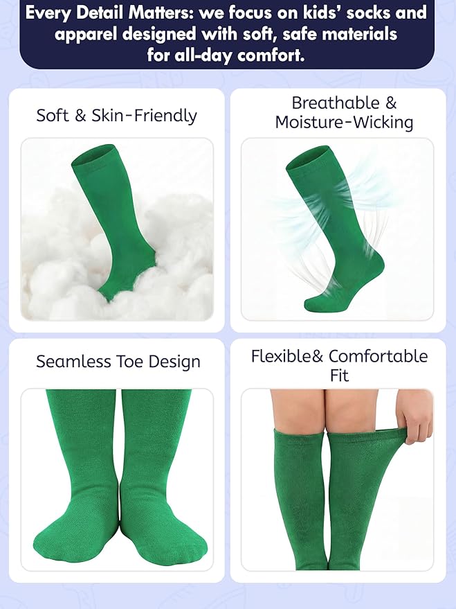 American Trends Kids Toddler Soccer Socks Youth Baseball Softball Football Socks Knee High Accessories for Girls