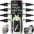 4 Dual Tip Black Paint Pens by Funcils