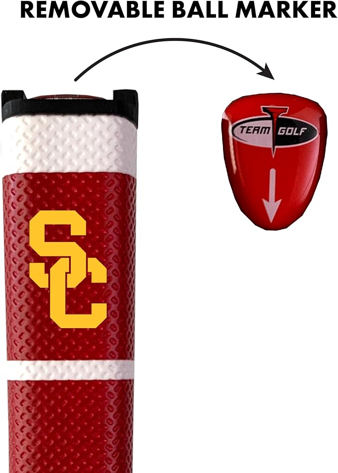 Team Golf NCAA Golf Putter Grip with Removable Gel Top Ball Marker, Durable Wide Grip & Easy to Control