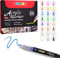 POMAC Liquid Acrylic Paint Markers 24 Colors, Waterproof Paint Marker Pens by POMAC