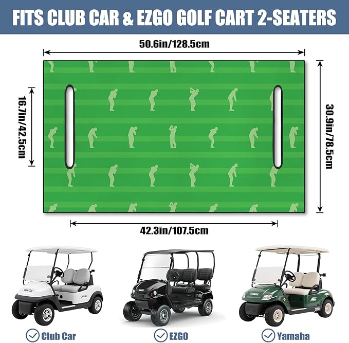 Golf Cart Seat Covers, Golf Cart Seat Towel Blanket for 2-Seat Golf Carts, Breathable Golf Cart Seat Cushions Golf Club Car Accessories 51'' x 31''