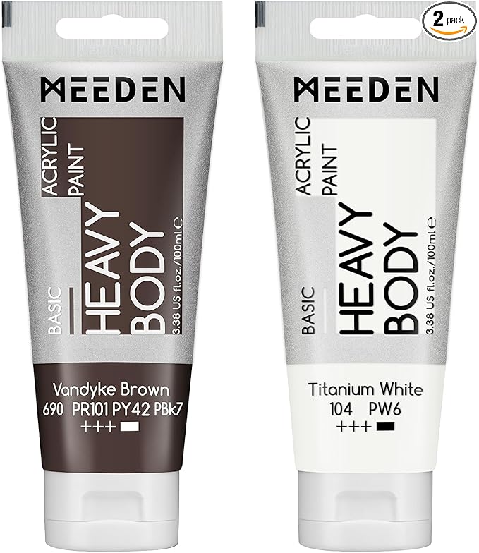 MEEDEN Acrylic Paint Vandyke Brown: 100ml/3.38oz Heavy Body Acrylic Paint Tube by MEEDEN