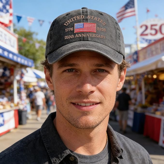 250 Anniversary USA Hat Baseball Cap for Men Women Embroidered